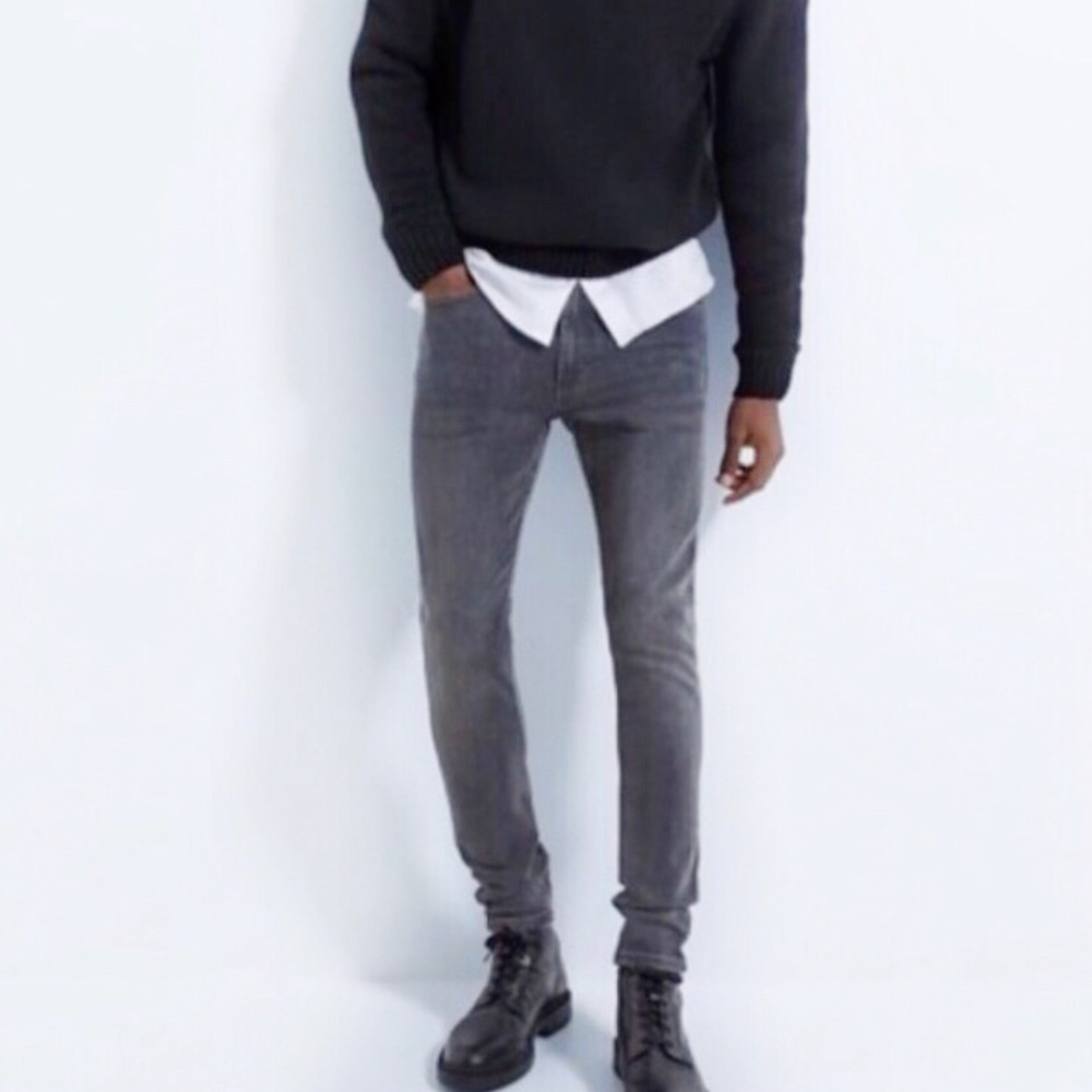 ZARA  Gray Slim Ankle Jeans